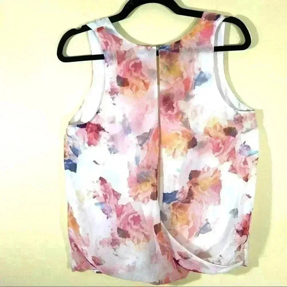 Paraphrase Pastel Floral Sleeveless Semi Sheer Top - Picture 7 of 12